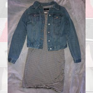 Black and white striped dress